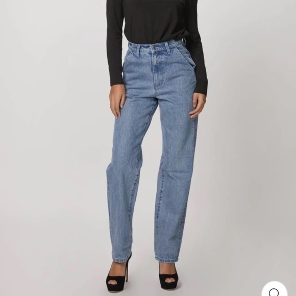 We Wore What Mom Jean In Mott High Rise Retro Blue Wash 90s Women's Size 28